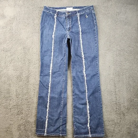 Baby Phat Jeans Junior 11 Bootcut High Rise Stretch Logo Cat Y2K Center Sea - Picture 1 of 11